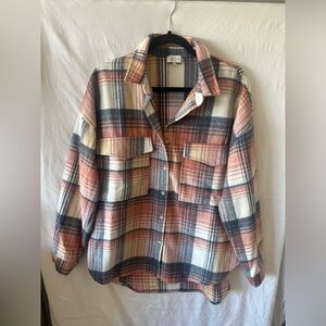Pink plaid shacket